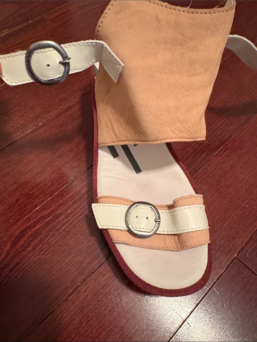Fly London Beige and White Platform Wedge Sandal - Picture 2 of 8
